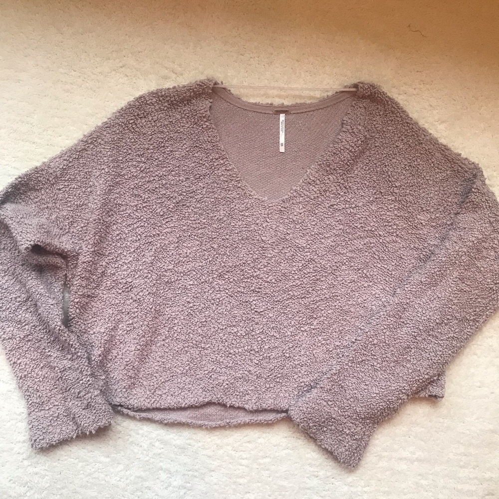 Free People popcorn crop sweater